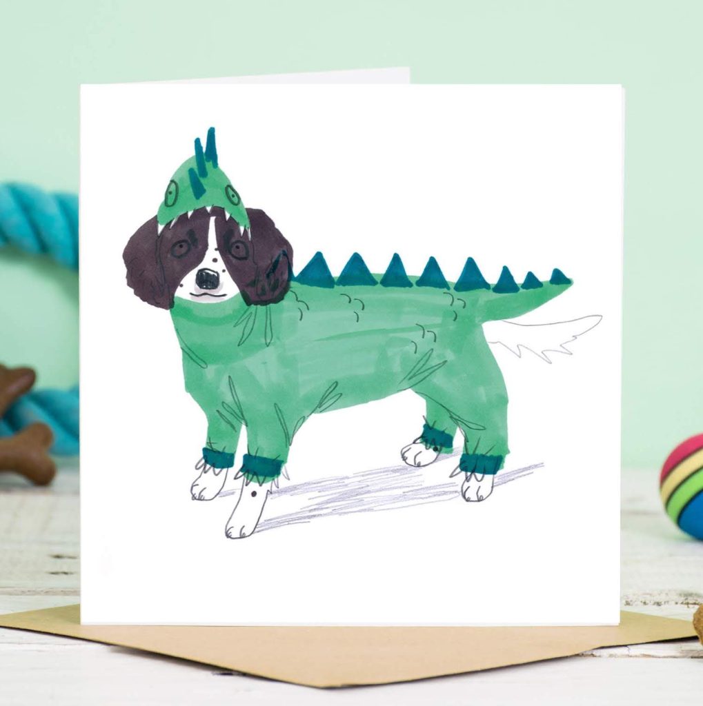Springer Spaniel Dragon Card Jo Clark Design