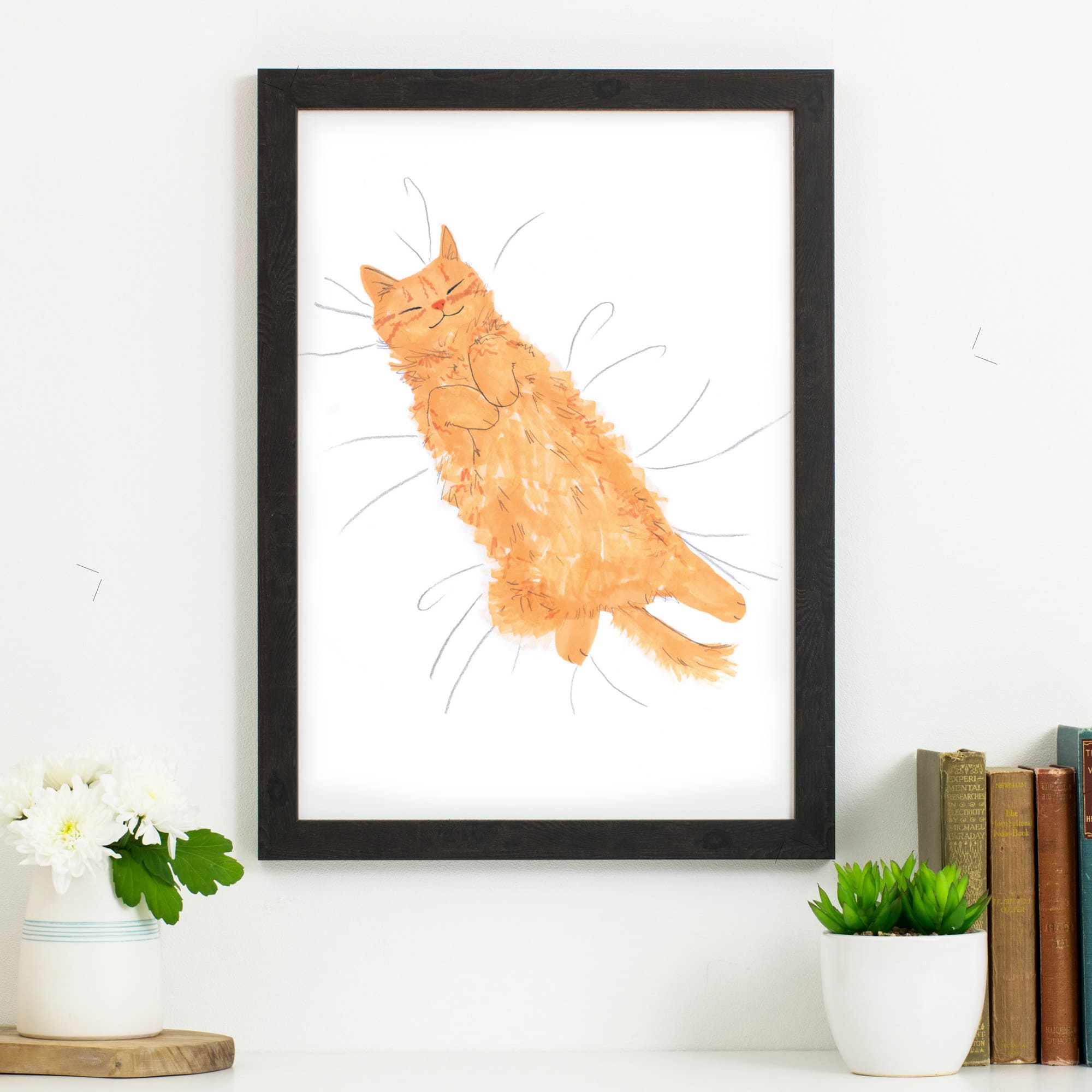 Cat Nap Print Ginger Cat Jo Clark Design