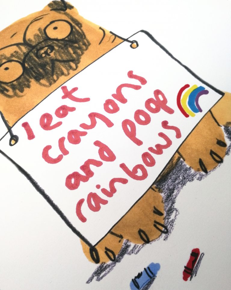 I Eat Crayons And Poop Rainbows Print Jo Clark Design