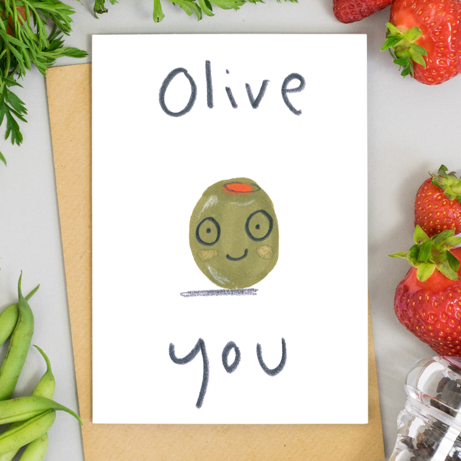 valentine's day card Olive You another way of saying I Love You