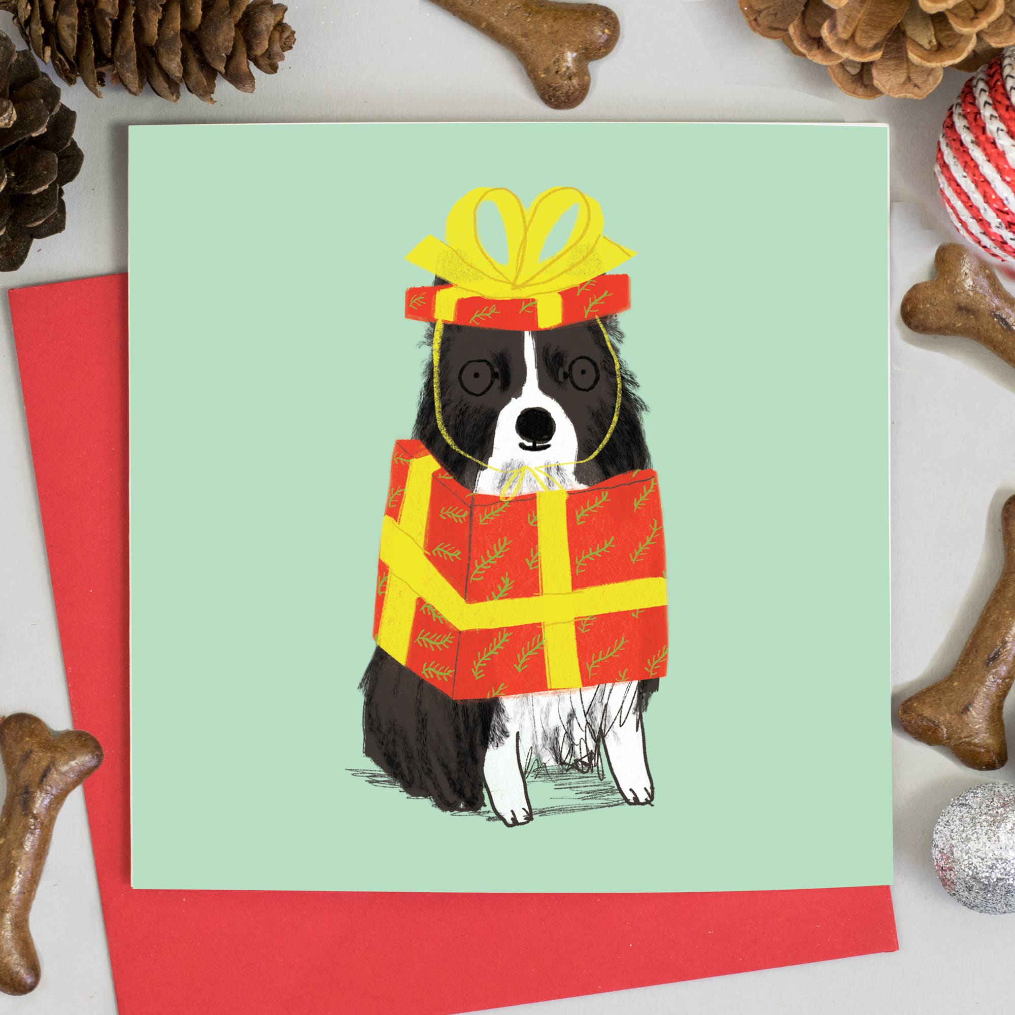 Collie Christmas Present Christmas Present Jo Clark Design